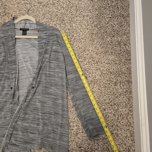 Susan Lawrence Gray And Black Longsleeve Lightweight Cardigan Size Large - Picture 5 of 13